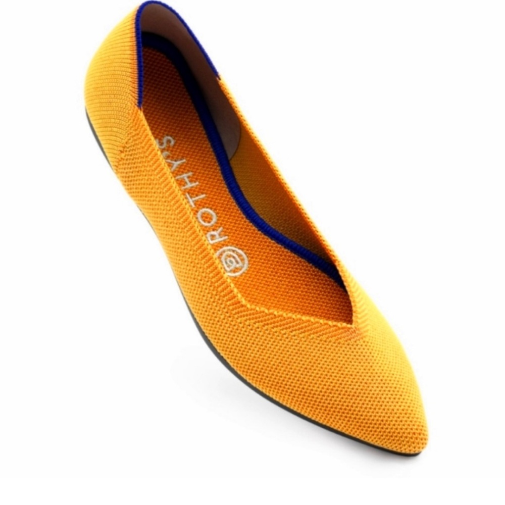 Rothy’s Point Toe Flats in Marigold, size 8.5 (39), VGUC